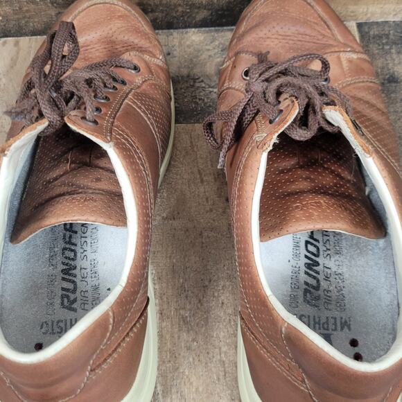 Mephisto Hero Mens 10.5 Run Off Air Jet System Brown Leather Oxford Casual Shoes - Picture 6 of 11